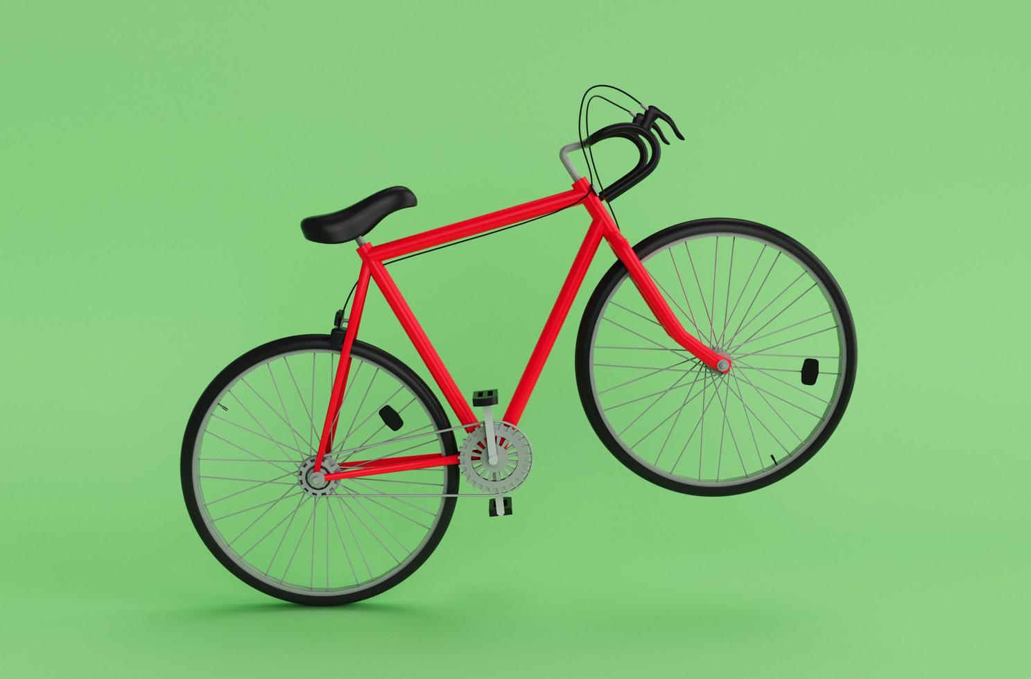 Ilustración 3d que representa una bicicleta deportiva moderna mínima sobre fondo blanco. foto