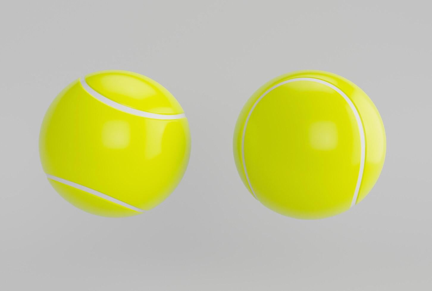 3d illustration rendering minimal Tennis Ball on white background. photo