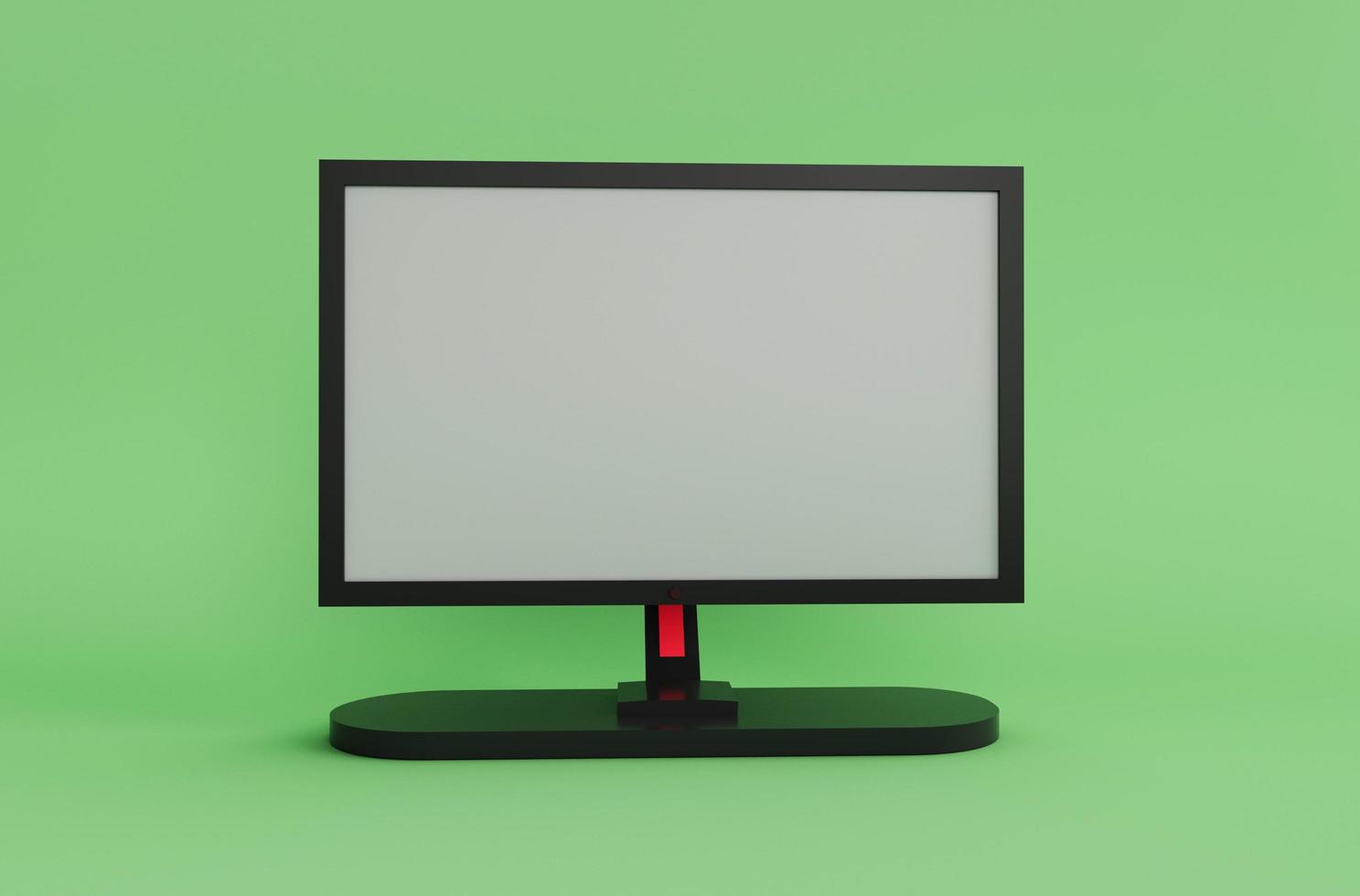 Ilustración 3d que representa un monitor de computadora mínimo en el fondo de chismes. foto