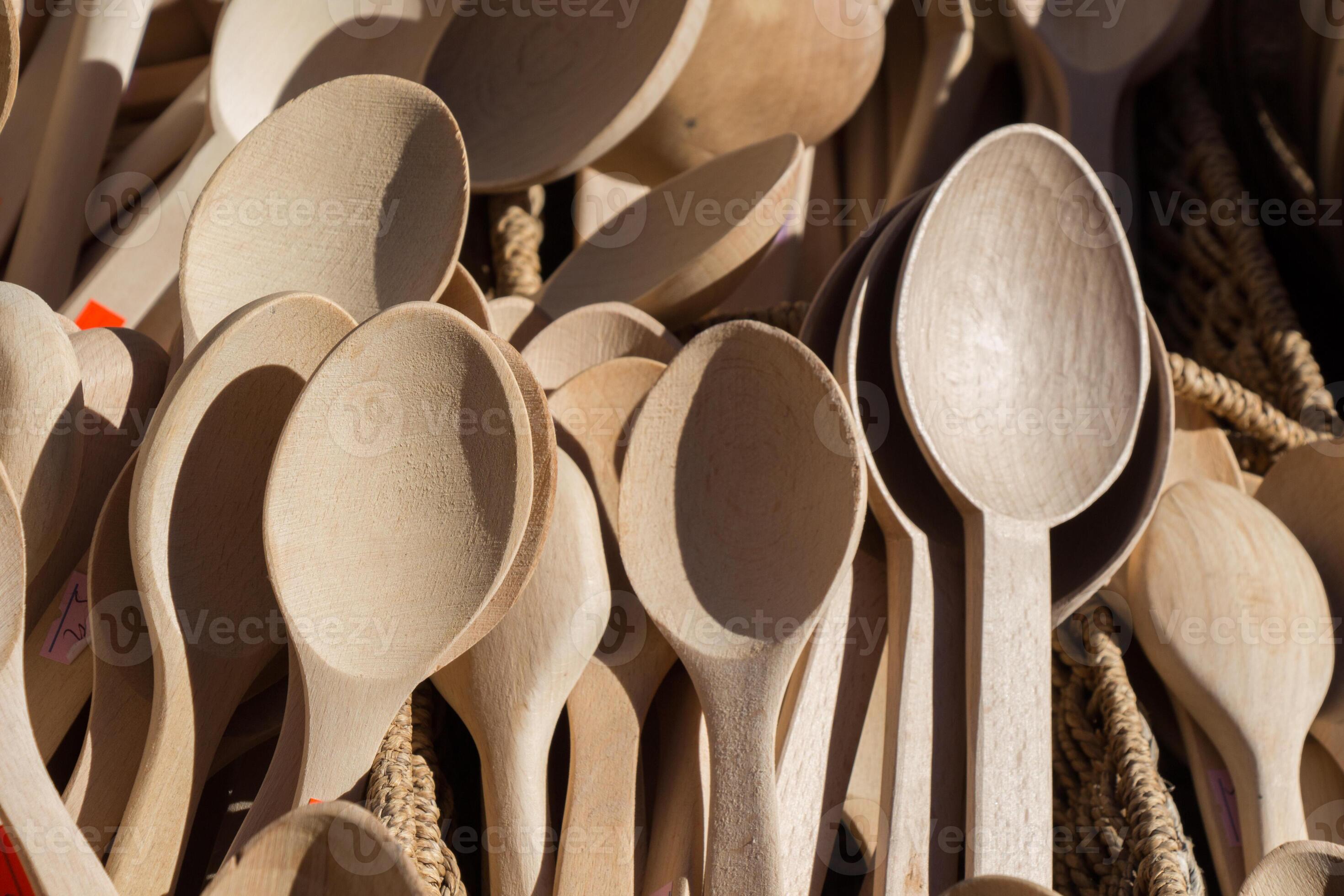soup spoon or tablespoon made of wood 16022265 Stock Photo at Vecteezy