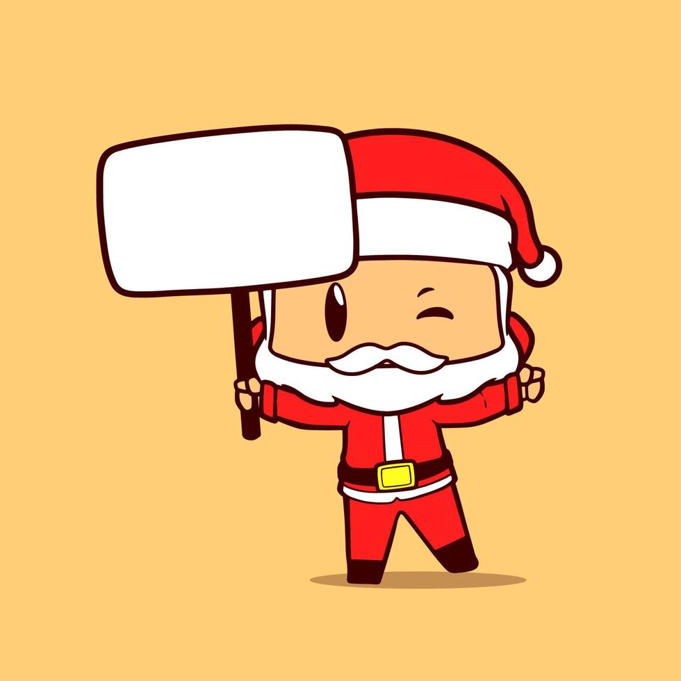 personaje creativo de santa claus sosteniendo un tablero cuadrado vector