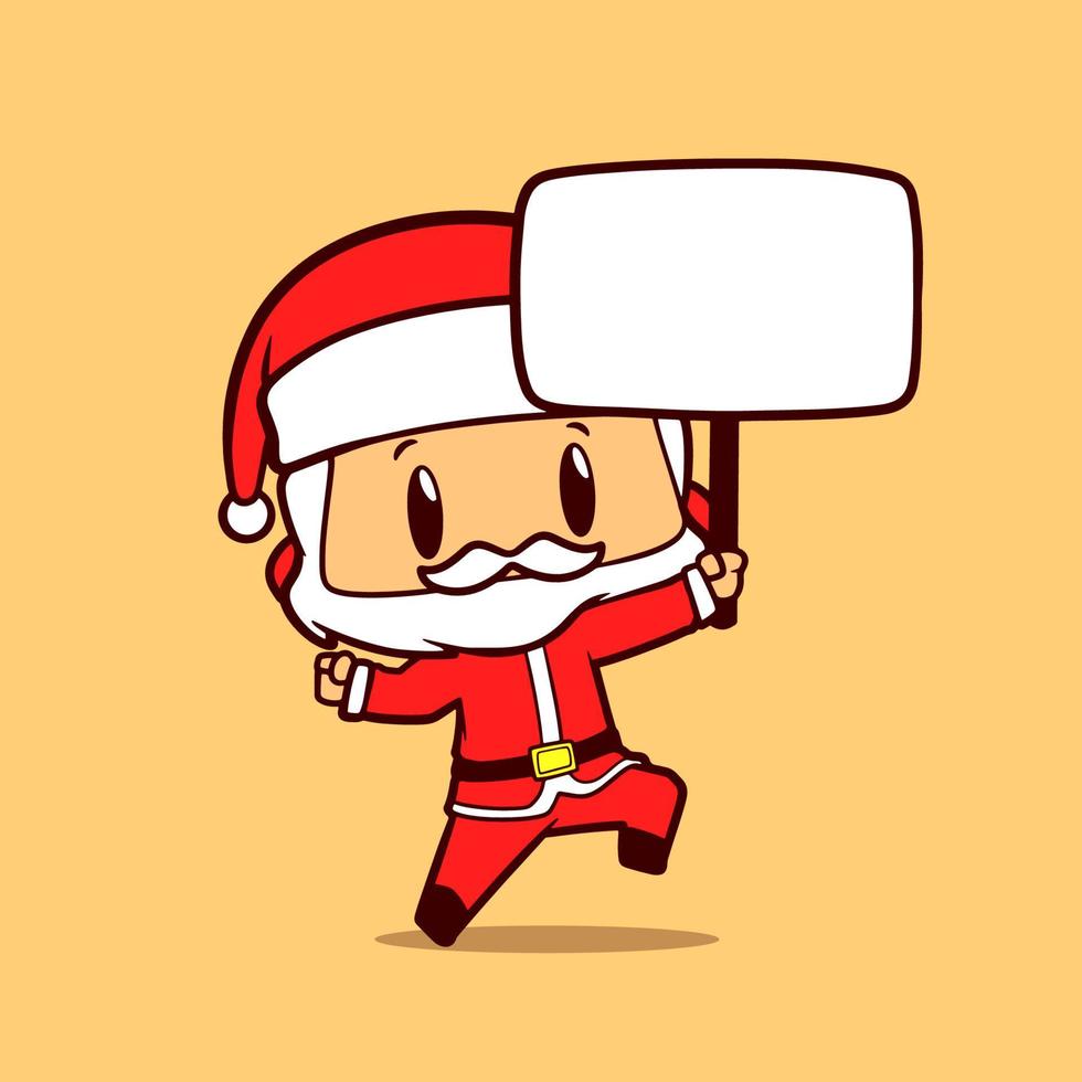 personaje gráfico de santa claus sosteniendo un tablero cuadrado vector