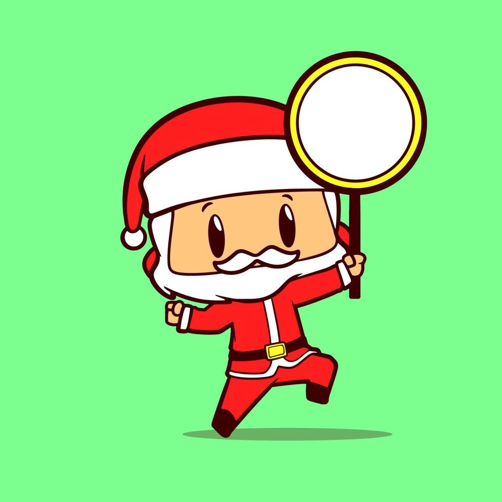 graphic character of Santa Claus holding a circle board vector