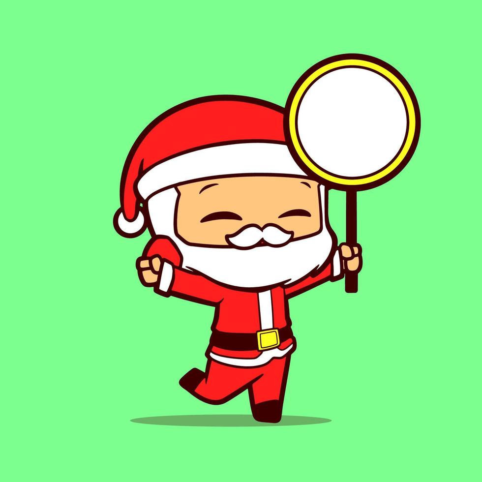 idea character of Santa Claus holding a circle board vector