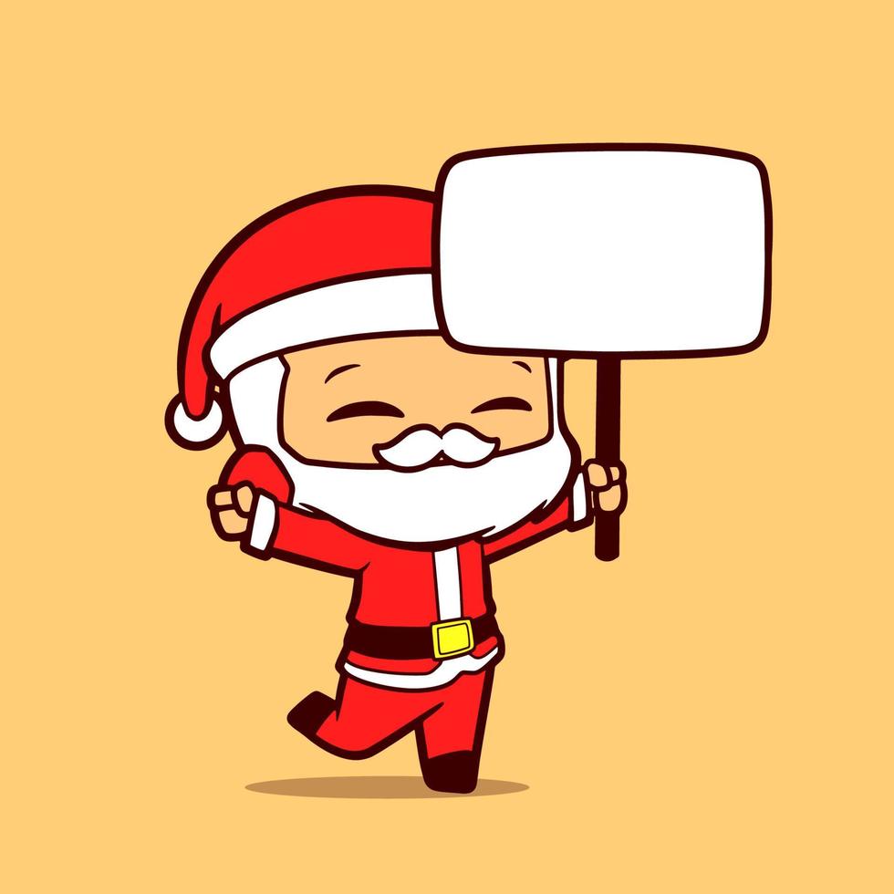 idea character of Santa Claus holding a square board vector