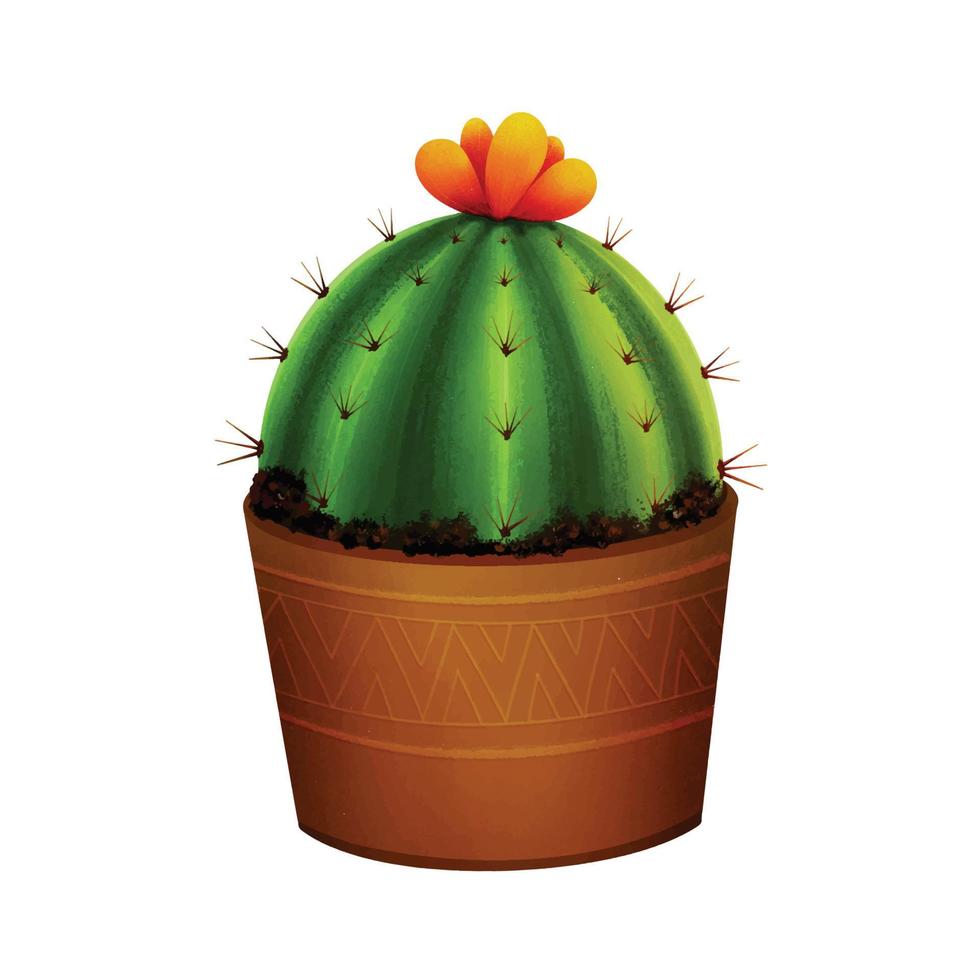 cactus in flowerpot vector
