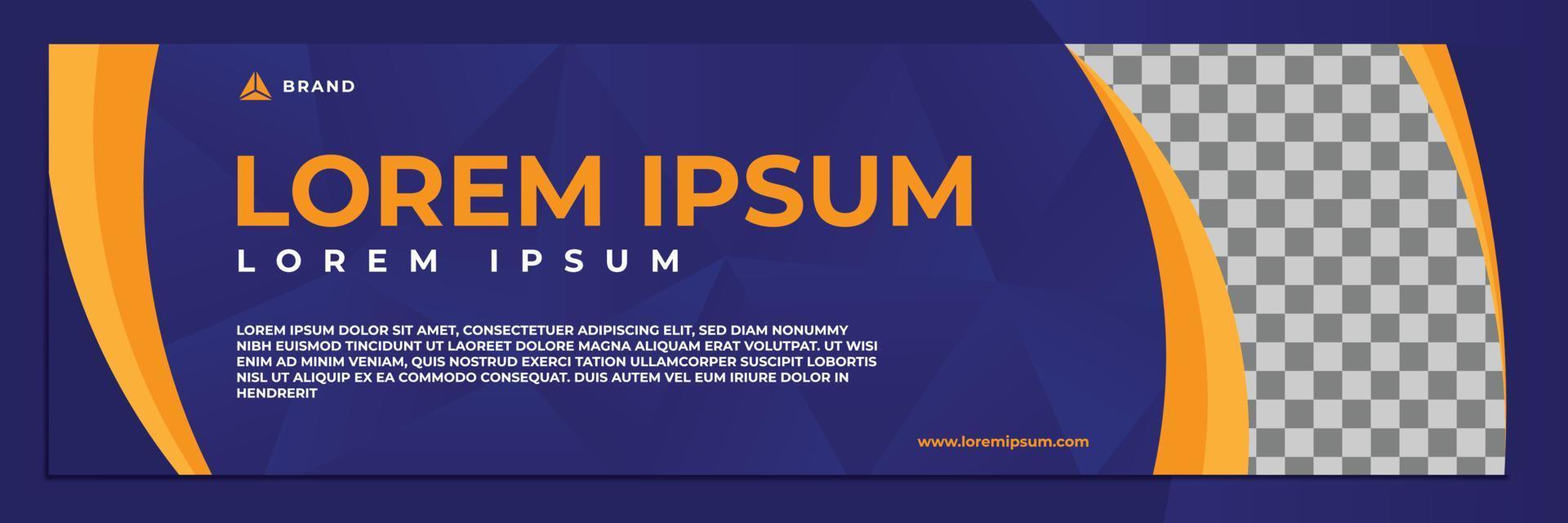 background banner template design blue orange vector