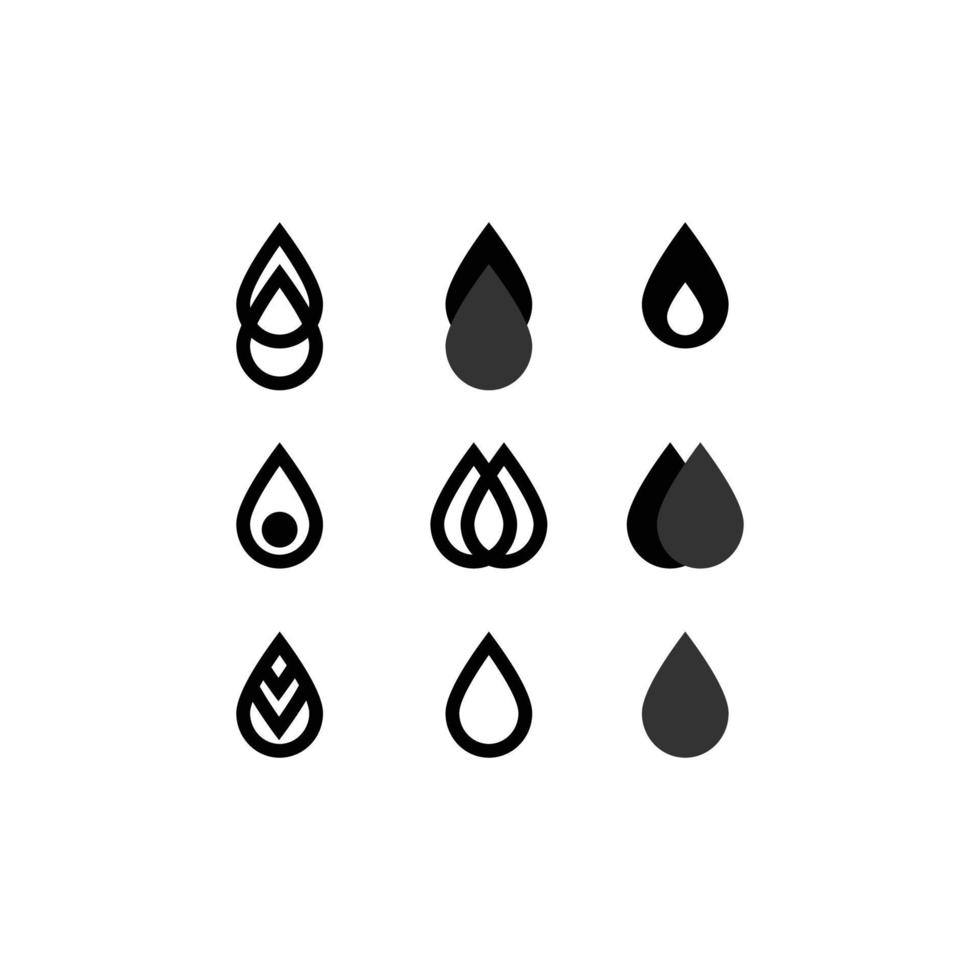water flat icon set logo vector