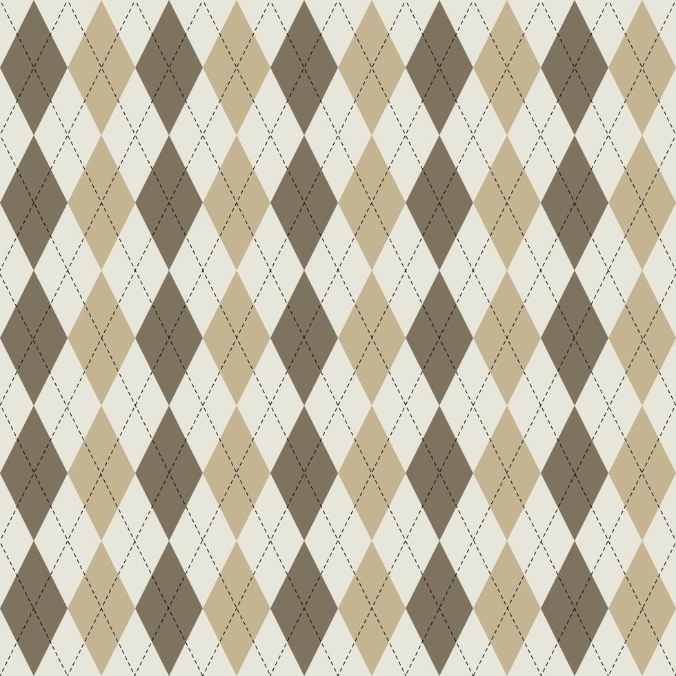 Geometric abstract pattern. Diamond square shape gingham checkered plaid scott pattern background. Seamless argyle plaid pattern with black dash line. sweater texture. knit texture. vector