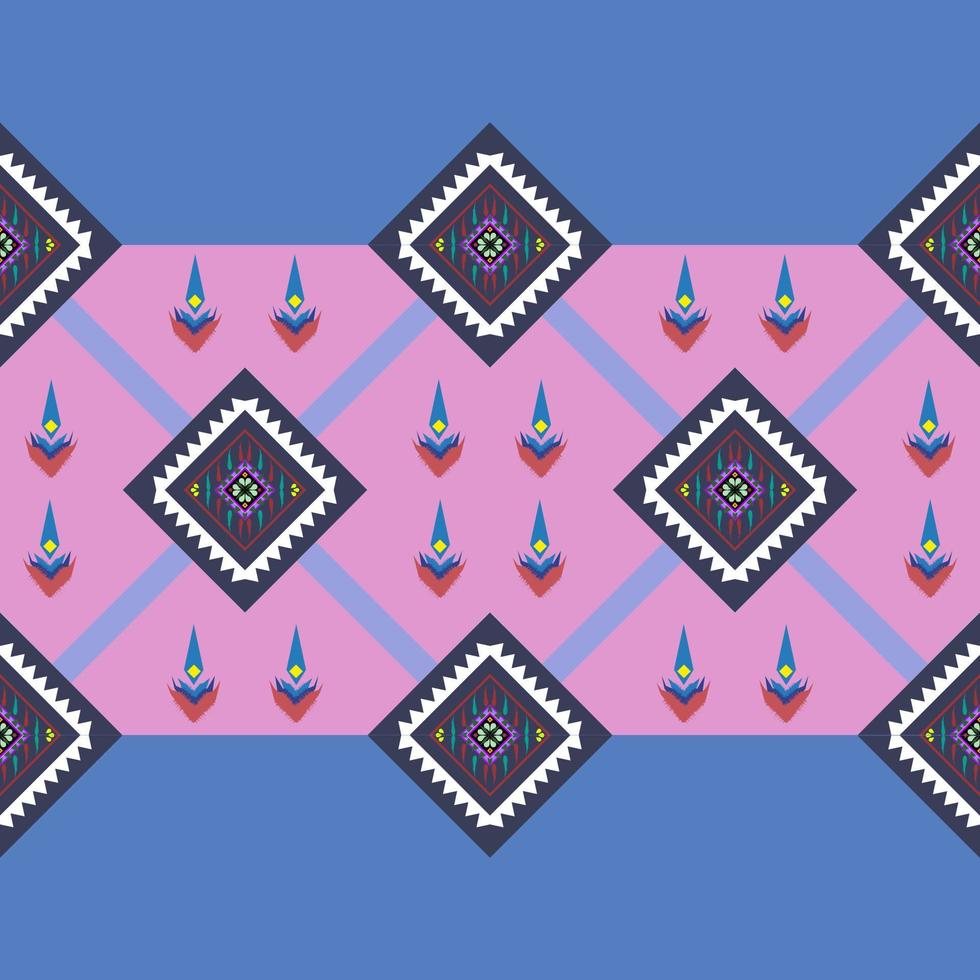 Geometric abstract pattern for cushion , throw pillow , bag and scarf. Pink tone color seamless vector silk. It's look like ikat printing textile pattern wallpaper. Pattern for home decoration.