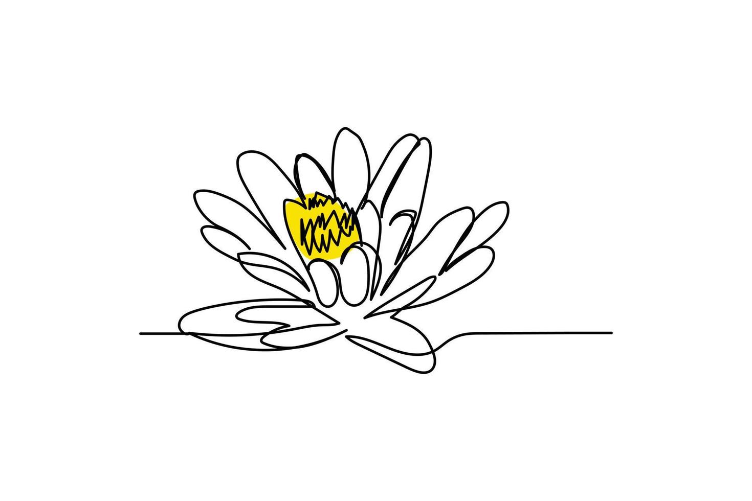 single continuous line hand drawn flower vector