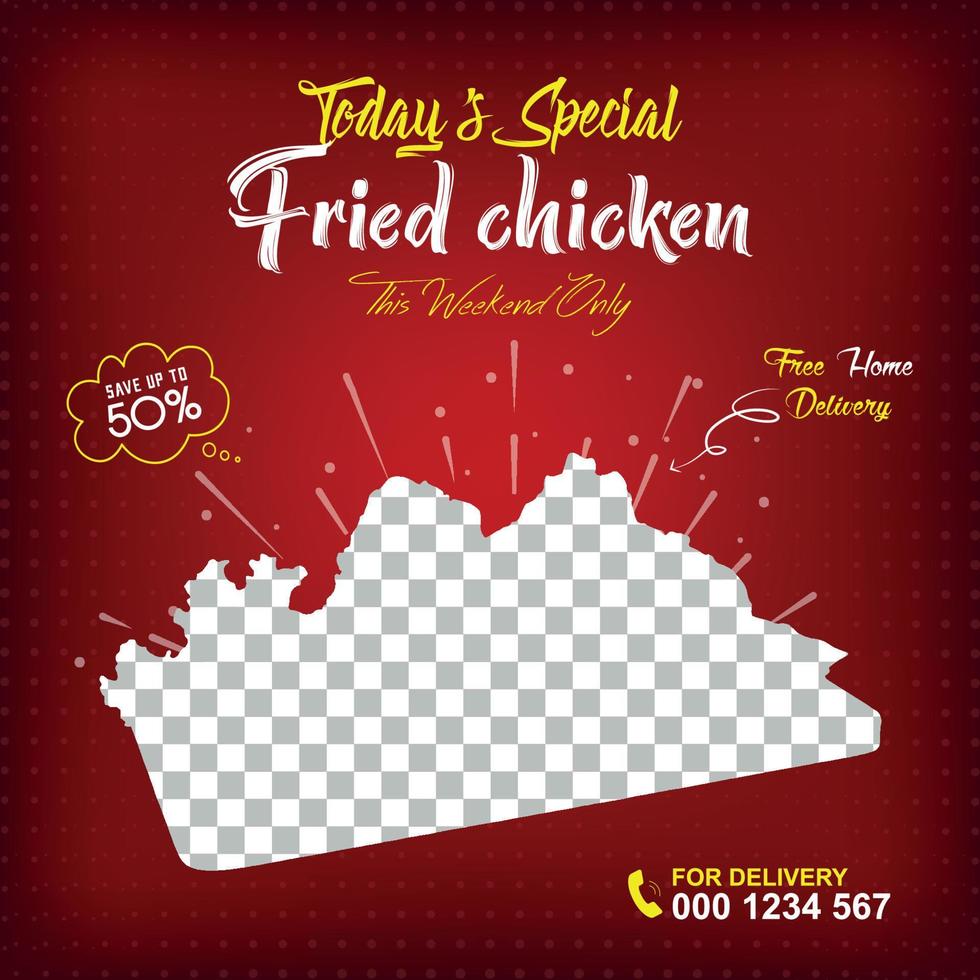 fast food sale social media promotion template vector