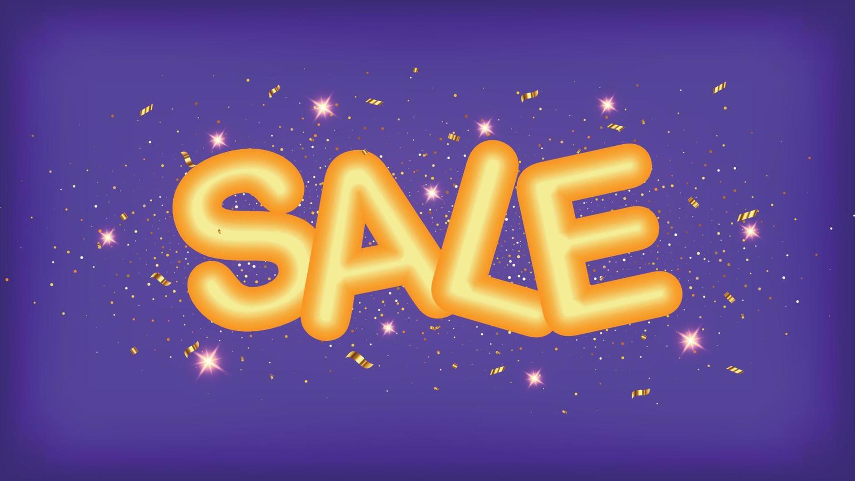 Sale text effect with colorful background vector