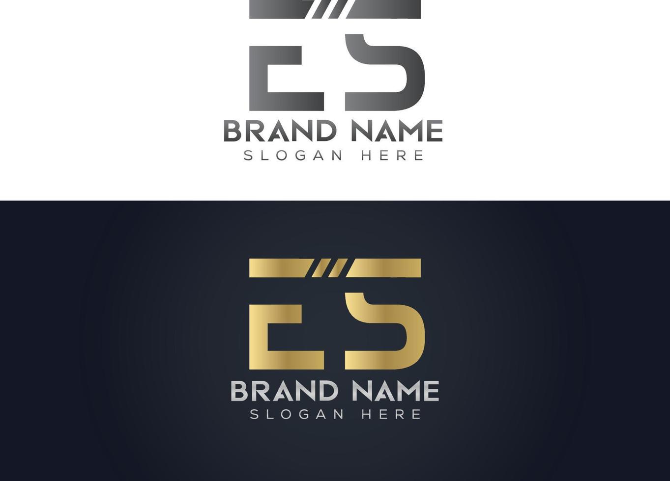 Letter E S typography vector logo design