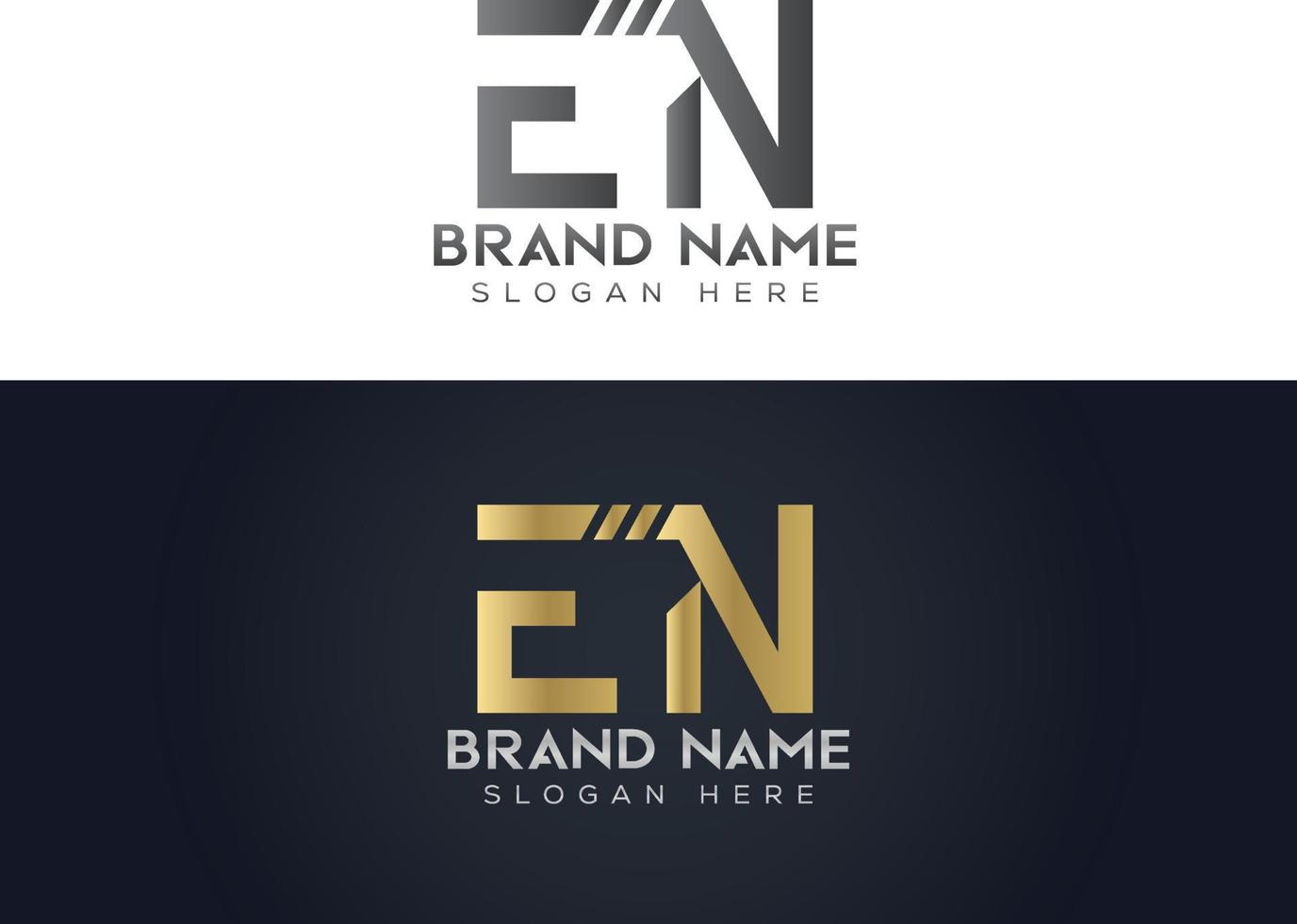 Letter E N typography vector logo design