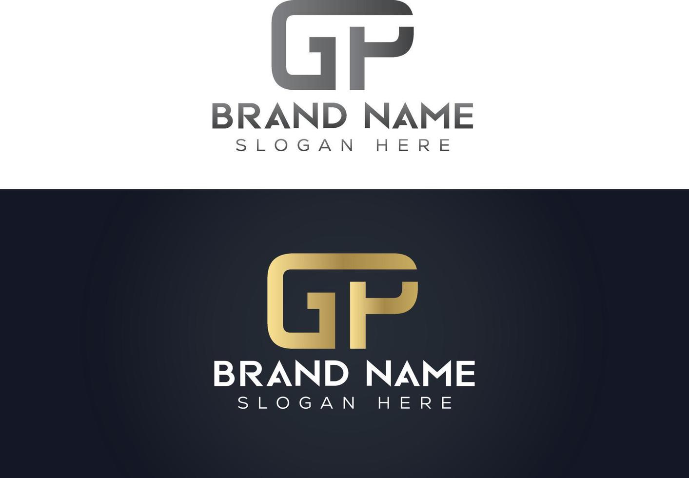 Letter G P typography vector logo design