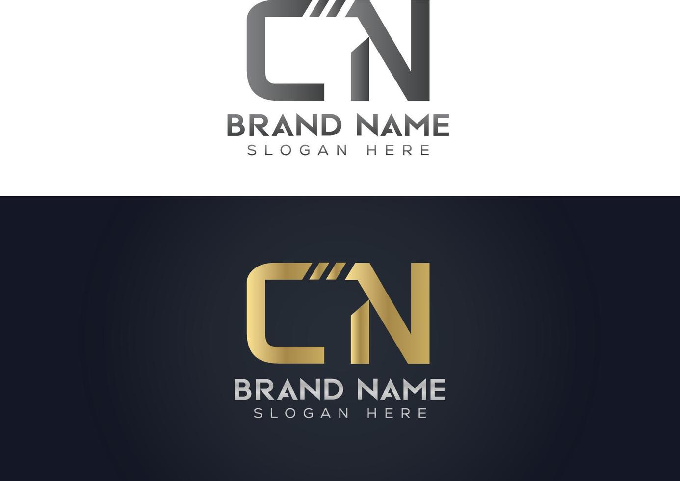 Letter C N typography vector logo design