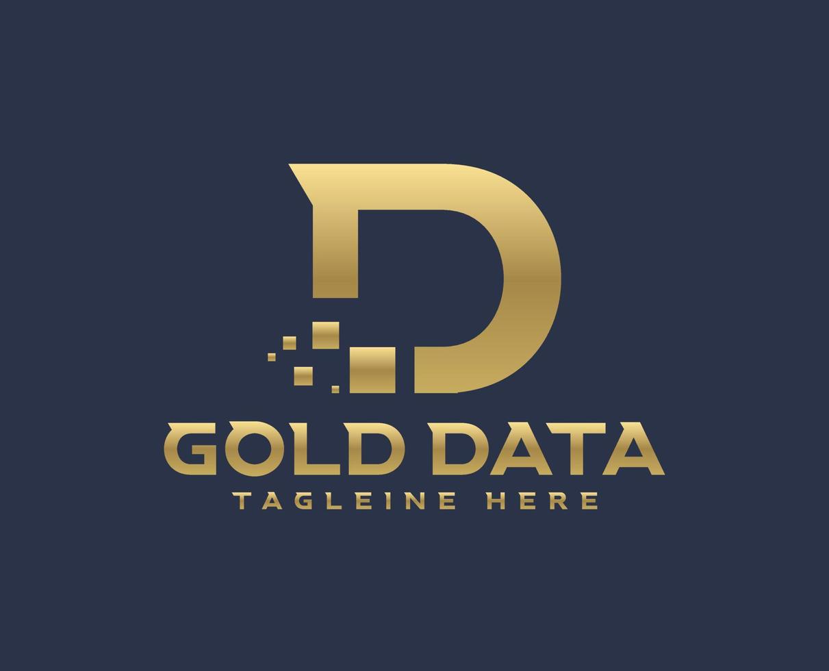 Letter D data informative logo design vector