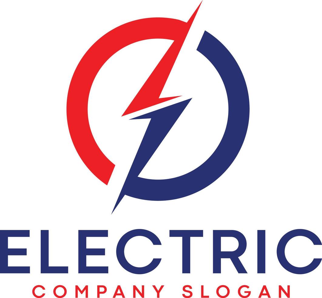 logotipo eléctrico de relámpago de engranajes con perno de iluminación vector