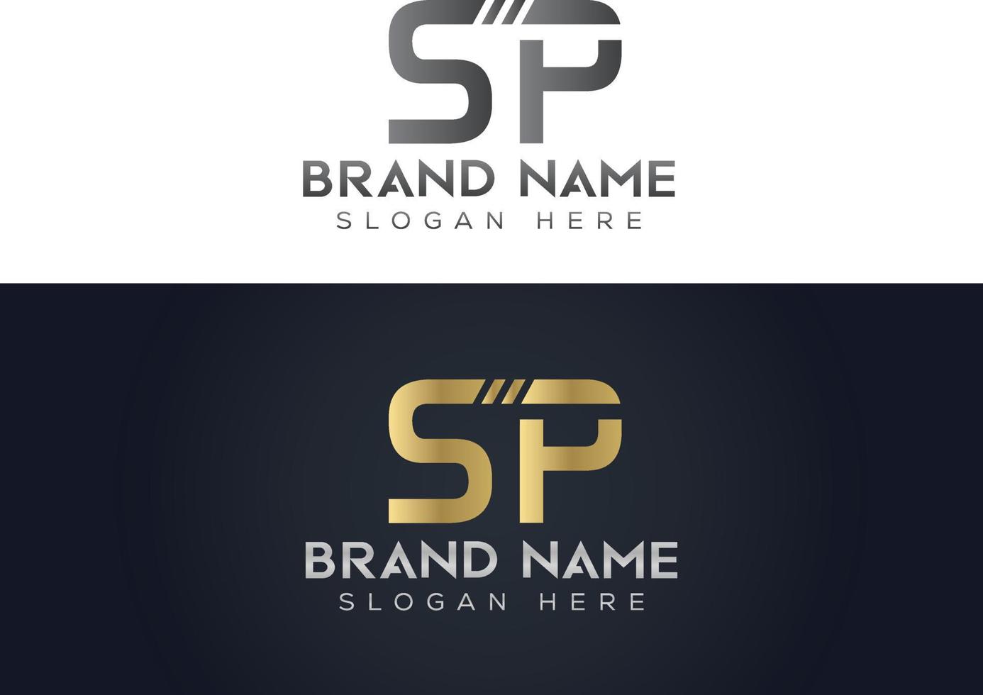 diseño de logotipo de vector de tipografía de letra sp