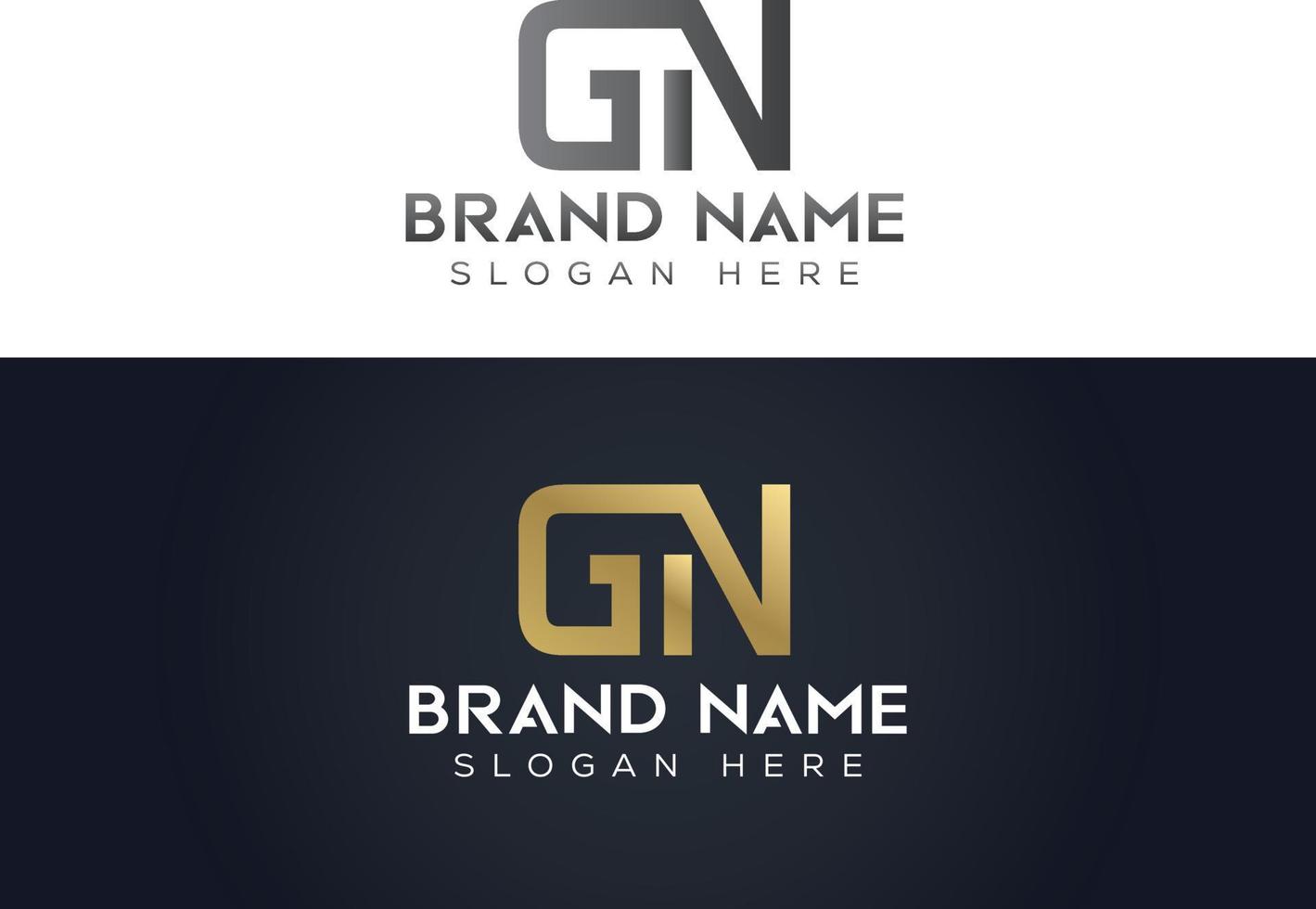 Letter G N typography vector logo design