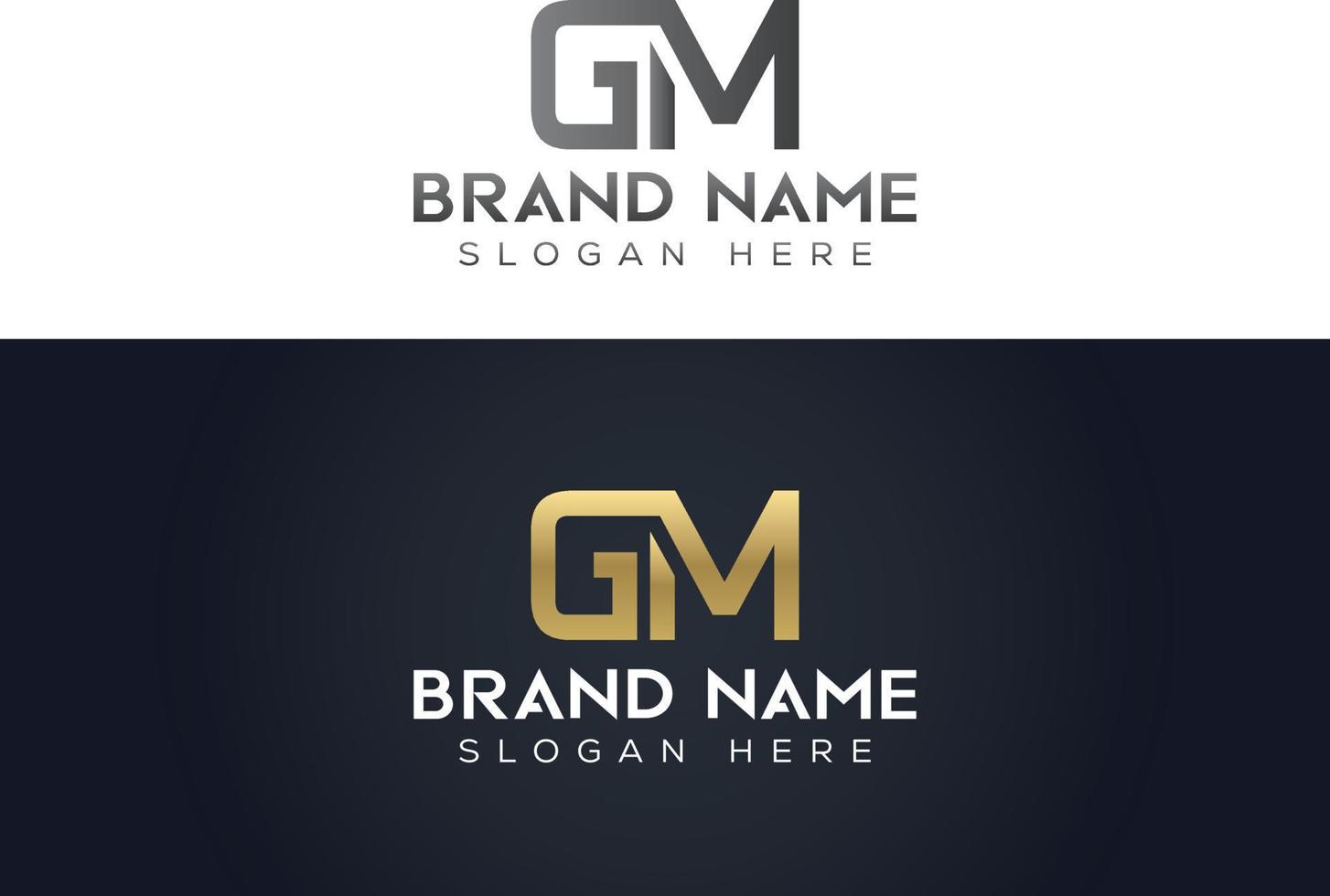 Letter G M typography vector logo design