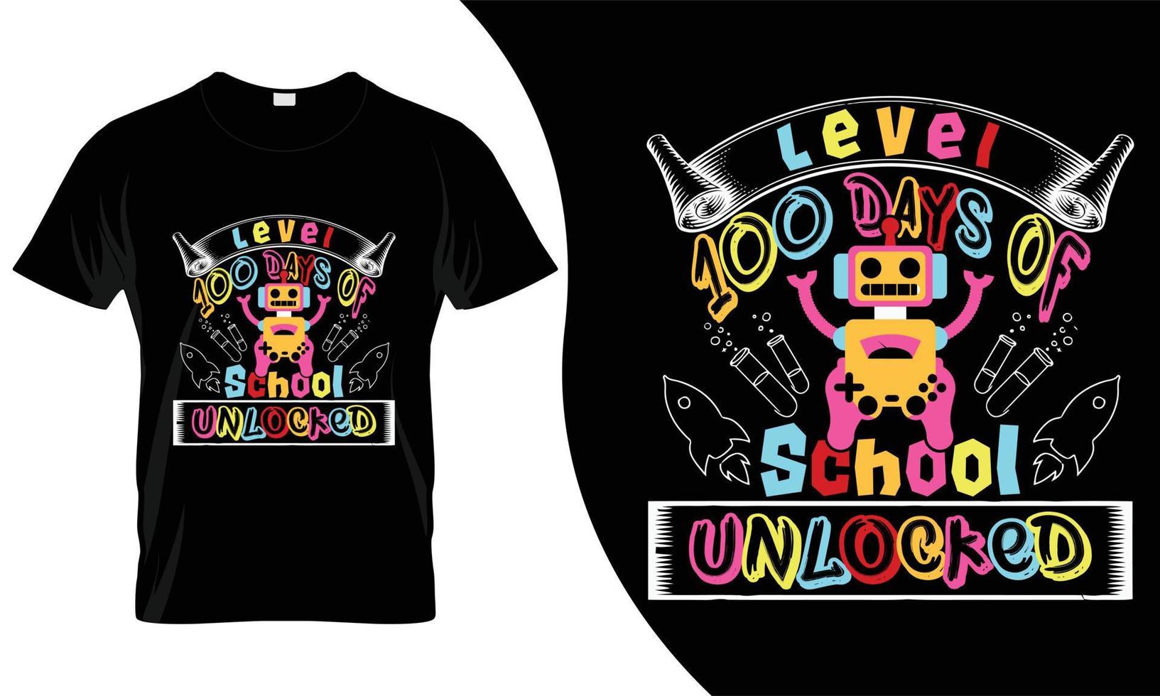Diseño de camisetas de 100 días de escuela. esta camiseta de pesca sería la mejor oferta para los niños. vector