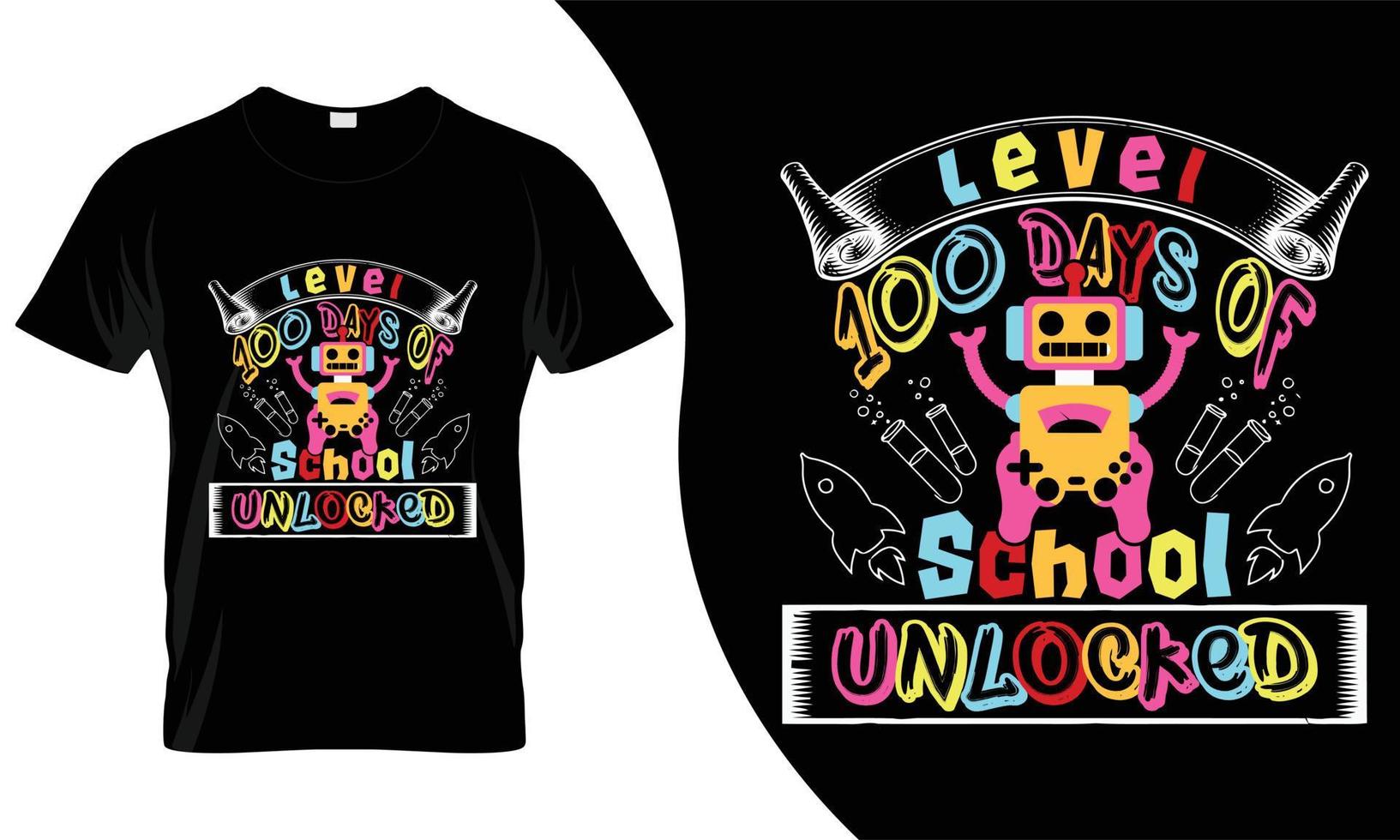 100 day's of school T Shirt Design. these fishing t shirt would be the best deal for children. vector