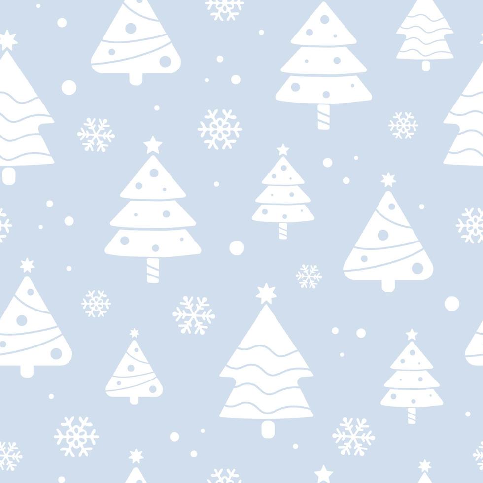 fondo azul de árboles de navidad de invierno. patrón sin costuras con árboles de navidad para el tema de invierno y navidad. ilustración vectorial vector