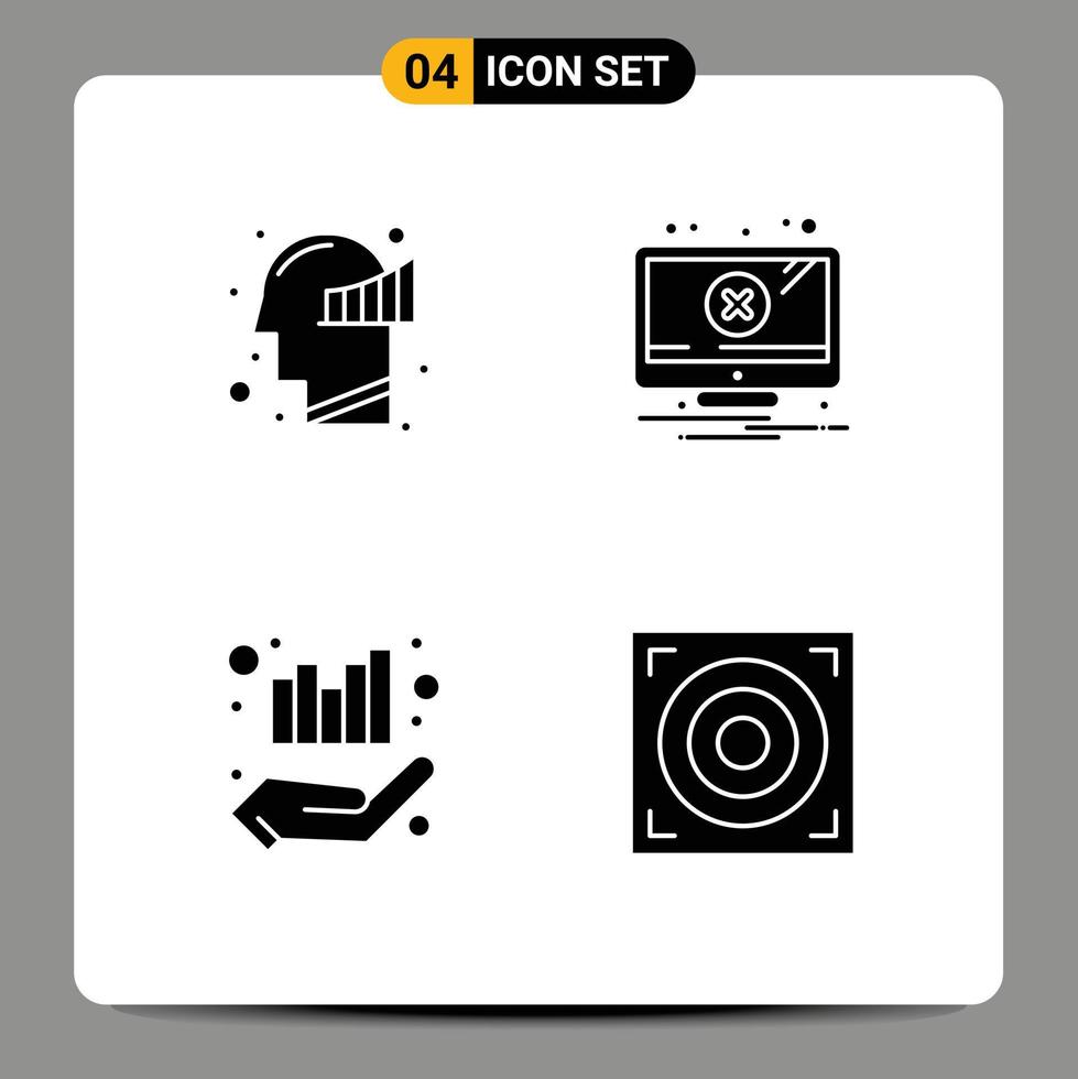 Modern Set of Solid Glyphs and symbols such as chart management statistics notification hand Editable Vector Design Elements
