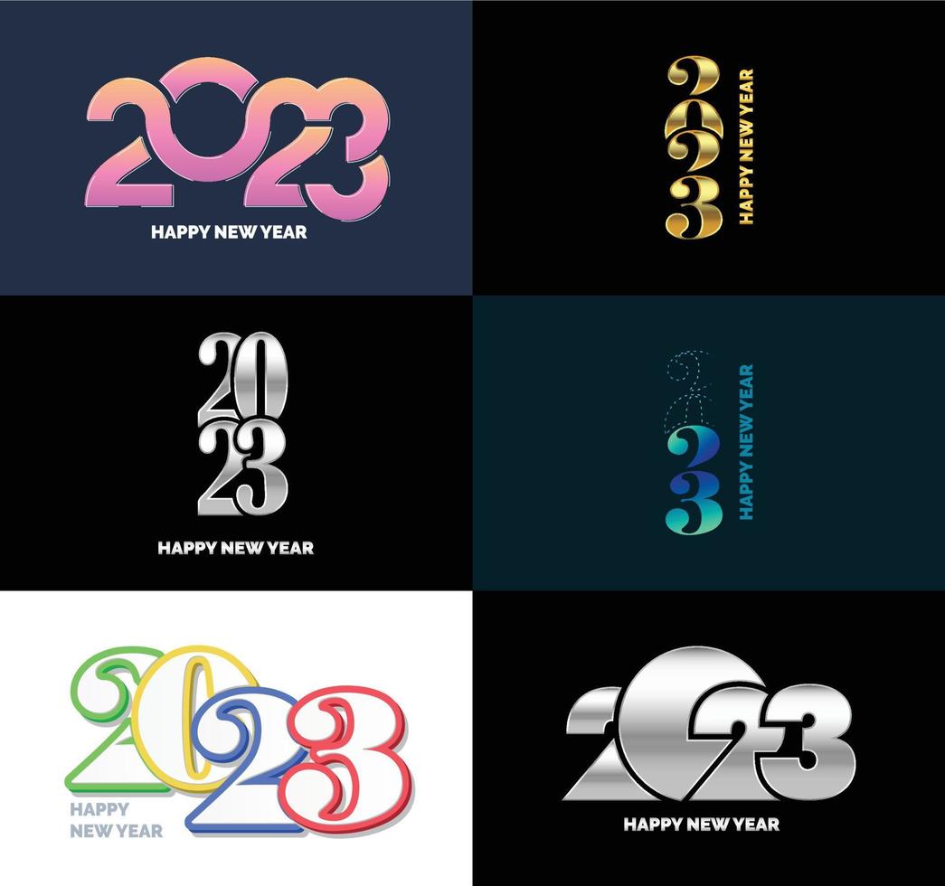 Big Set of 2023 Happy New Year logo text design 2023 number design template vector