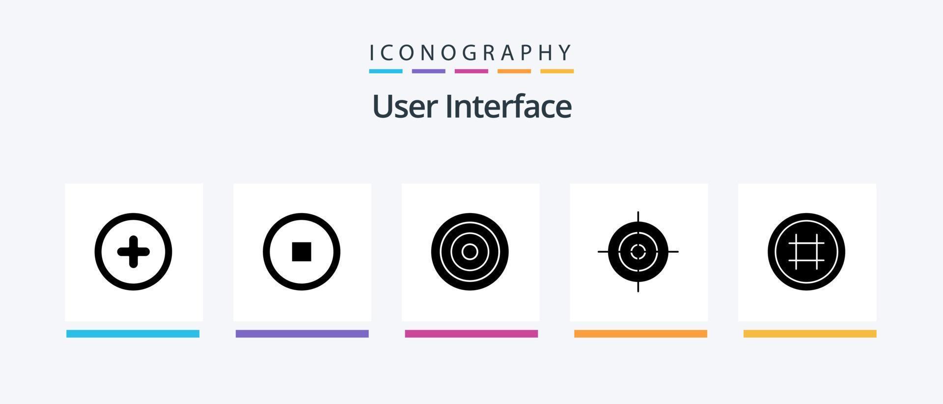 User Interface Glyph 5 Icon Pack Including . ui. line. interface. target. Creative Icons Design vector