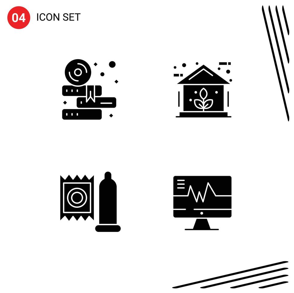 Set of Modern UI Icons Symbols Signs for books doctor cd home medicine Editable Vector Design Elements