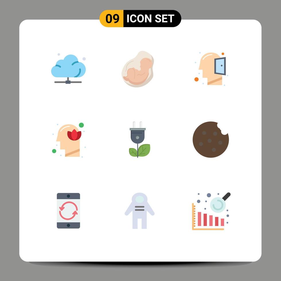 9 Creative Icons Modern Signs and Symbols of human harmony obstetrics flower open mind Editable Vector Design Elements