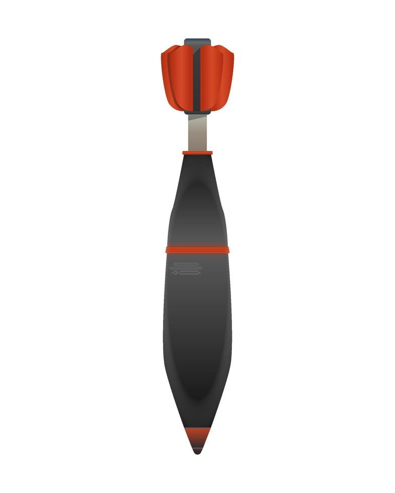 Portable Air Bomb in realistic style. Drone Rocket and Military Missile. Army Weapon. Colorful vector illustration isolated on white background.