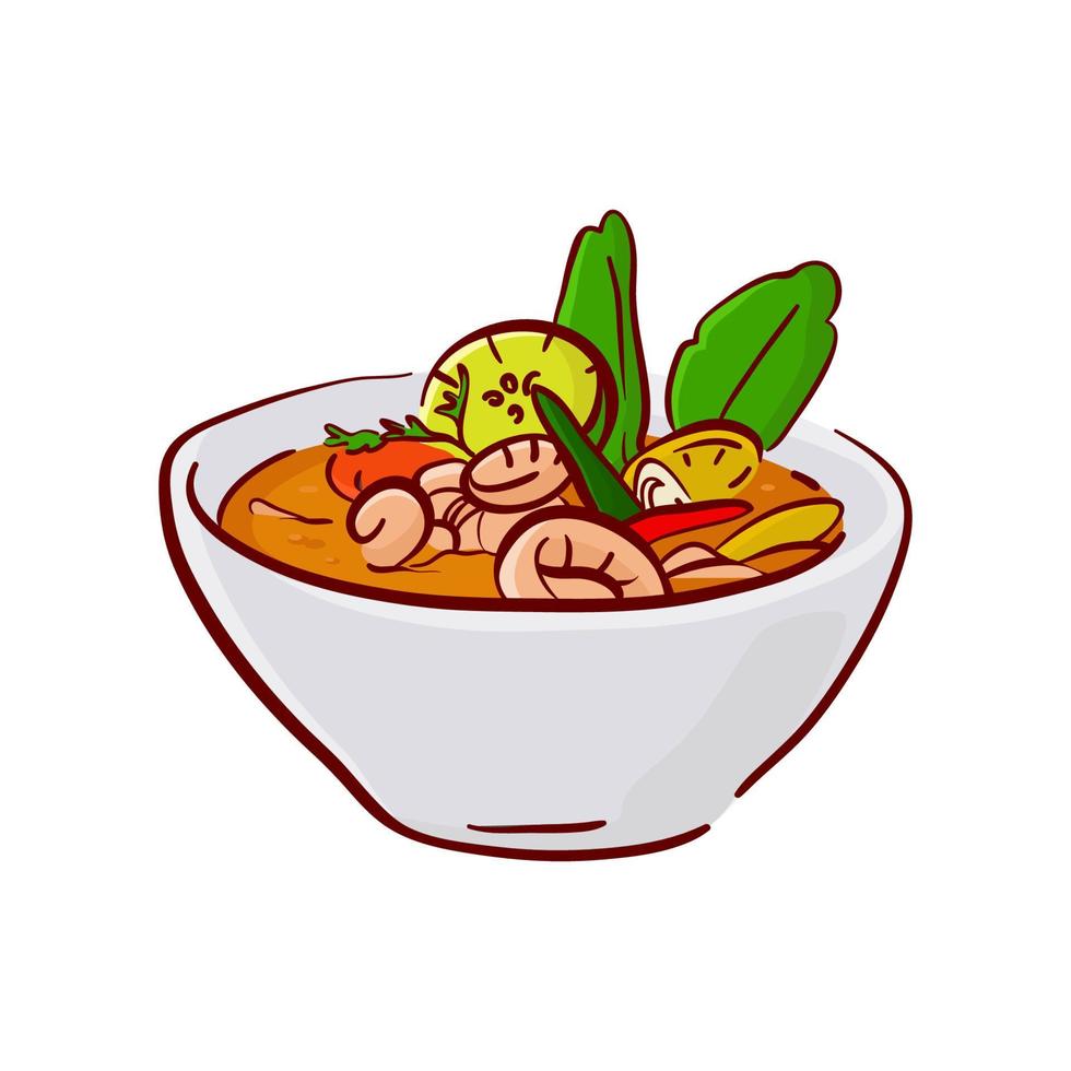 Tasty soup colorful vector illustration