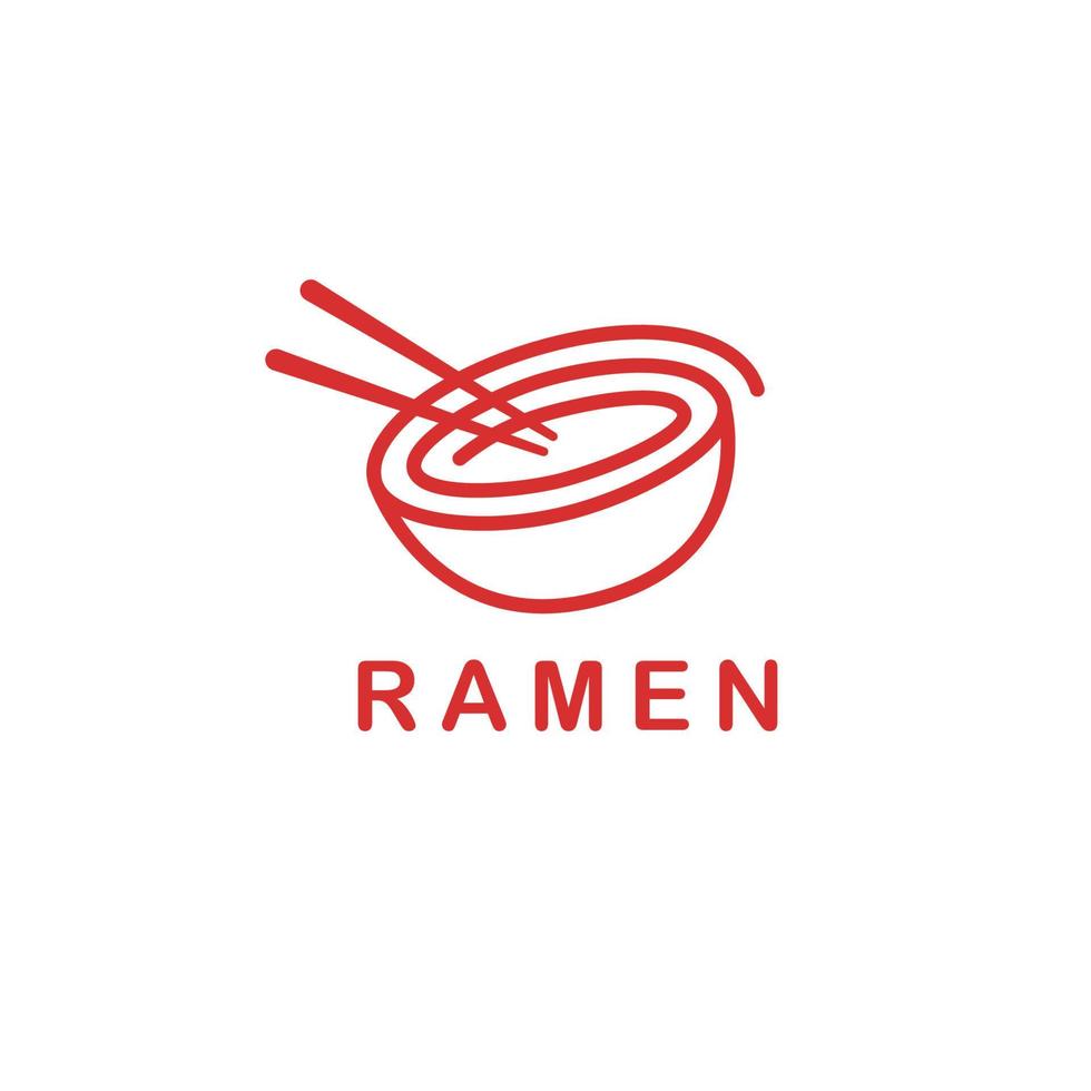 Simple logo design noodle or ramen in red color. Good for company related restaurant and beverages vector