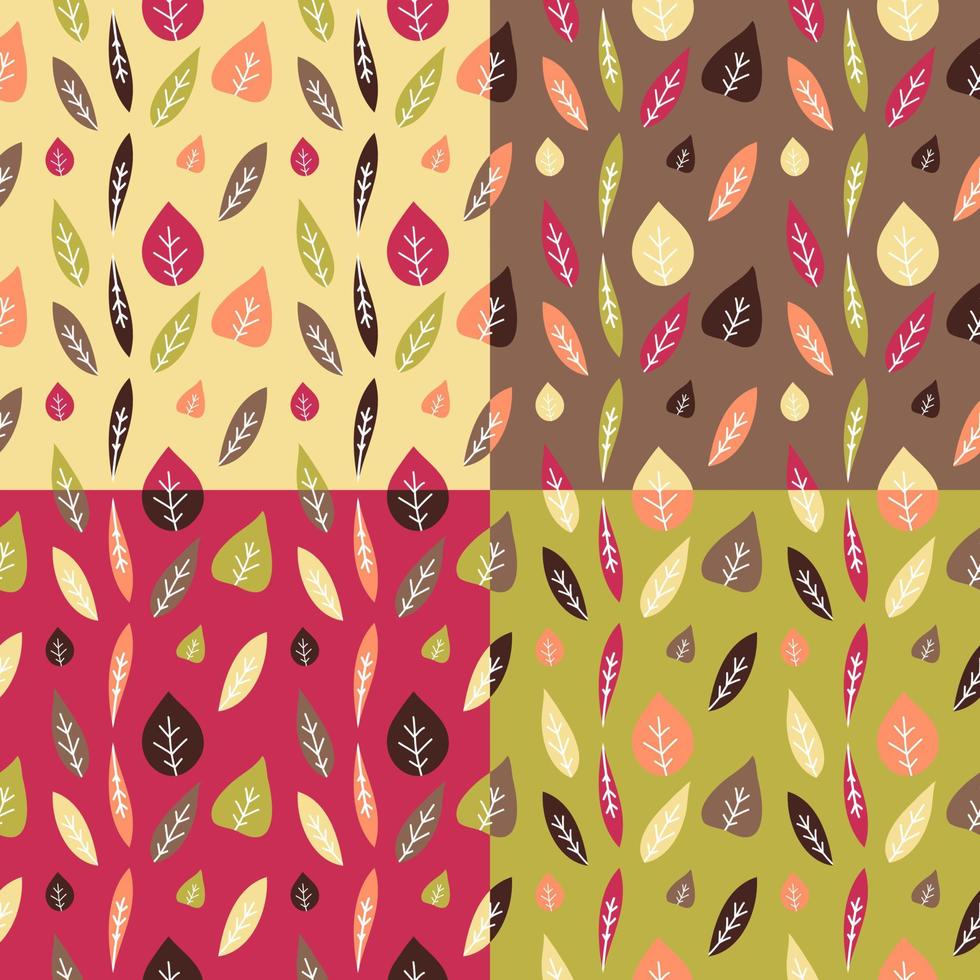 cuatro coloridos patrones sin fisuras florales vector