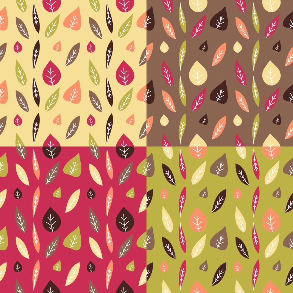 Four Colorful Floral Seamless Patterns vector