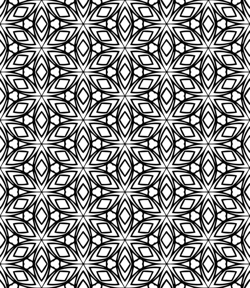 patrón abstracto sin costuras en blanco y negro. fondo y telón de fondo. diseño ornamental en escala de grises. vector