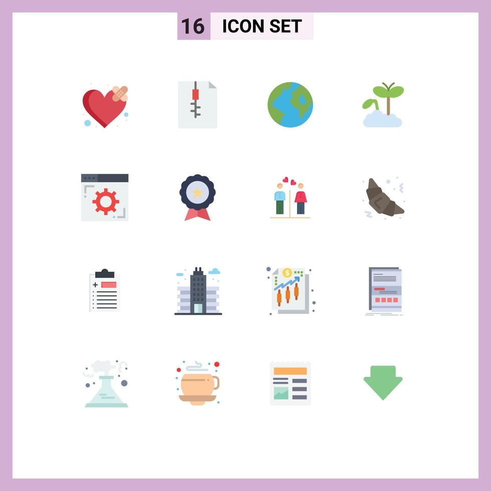 16 Universal Flat Color Signs Symbols of bandage worldwide heart zip increase Editable Pack of Creative Vector Design Elements