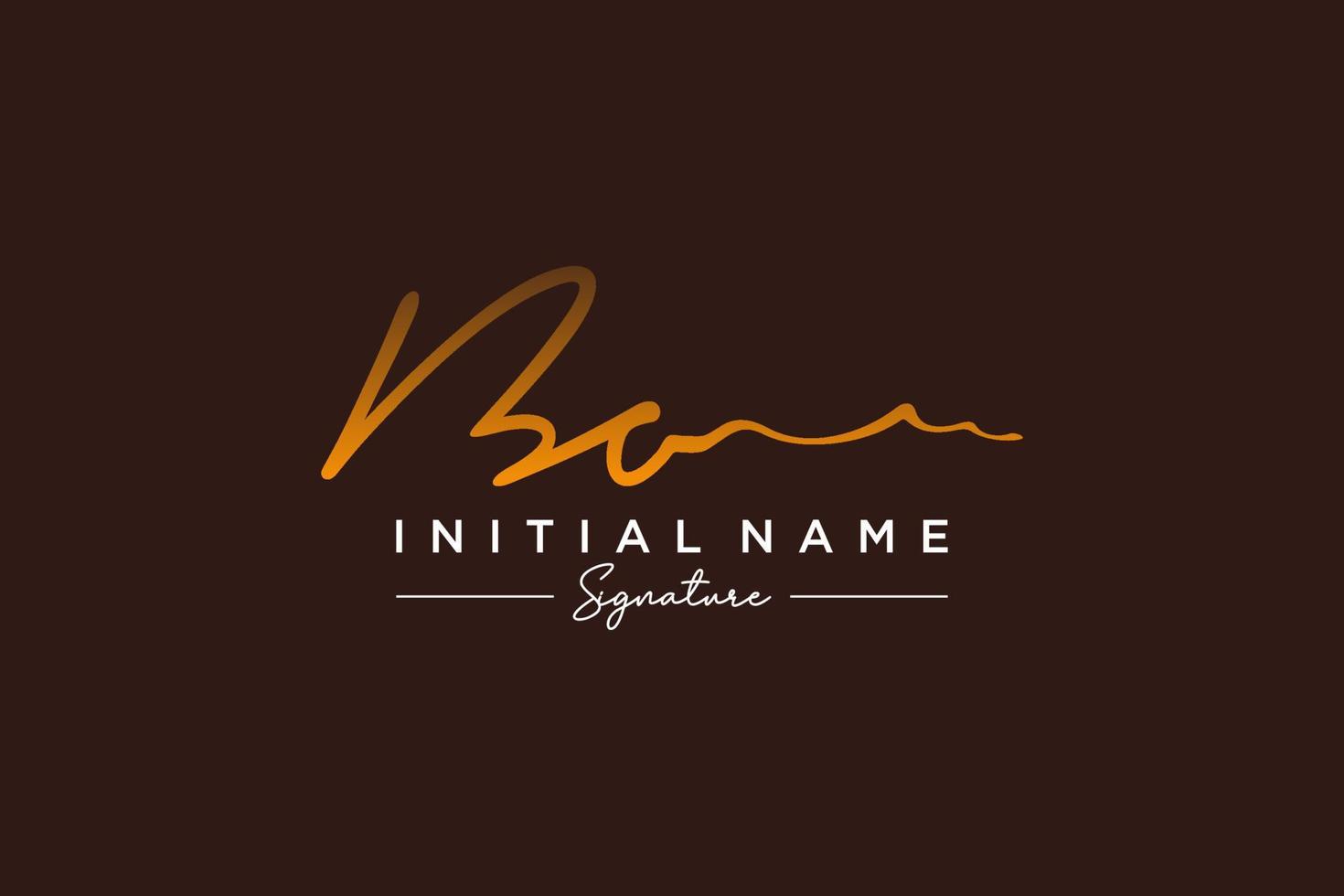 vector de plantilla de logotipo de firma bo inicial. ilustración de vector de letras de caligrafía dibujada a mano.