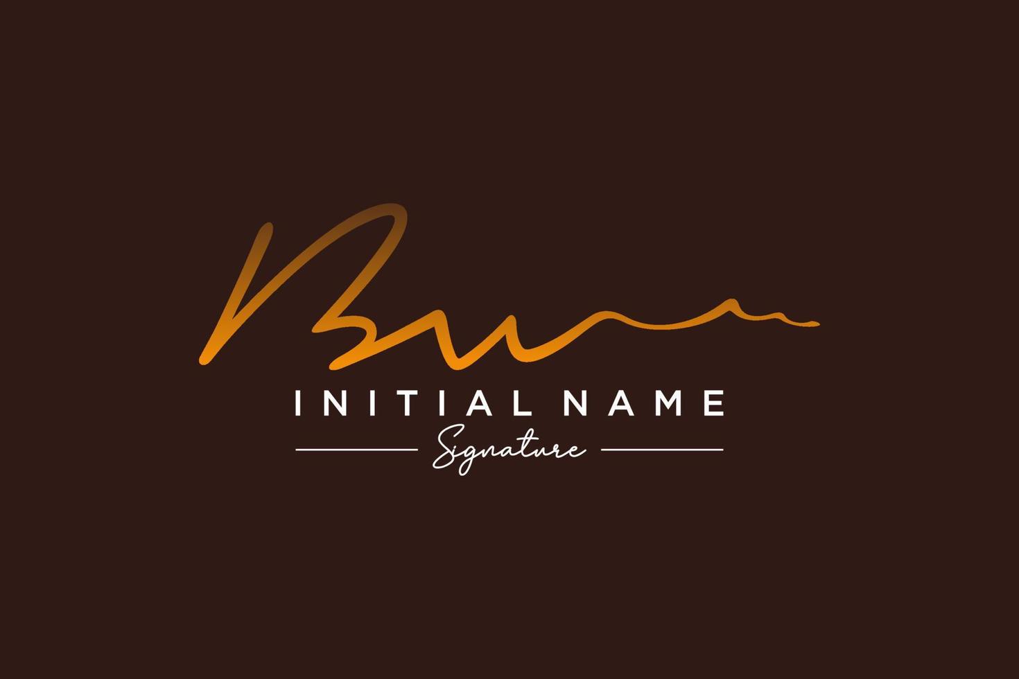 Initial BW signature logo template vector. Hand drawn Calligraphy lettering Vector illustration.