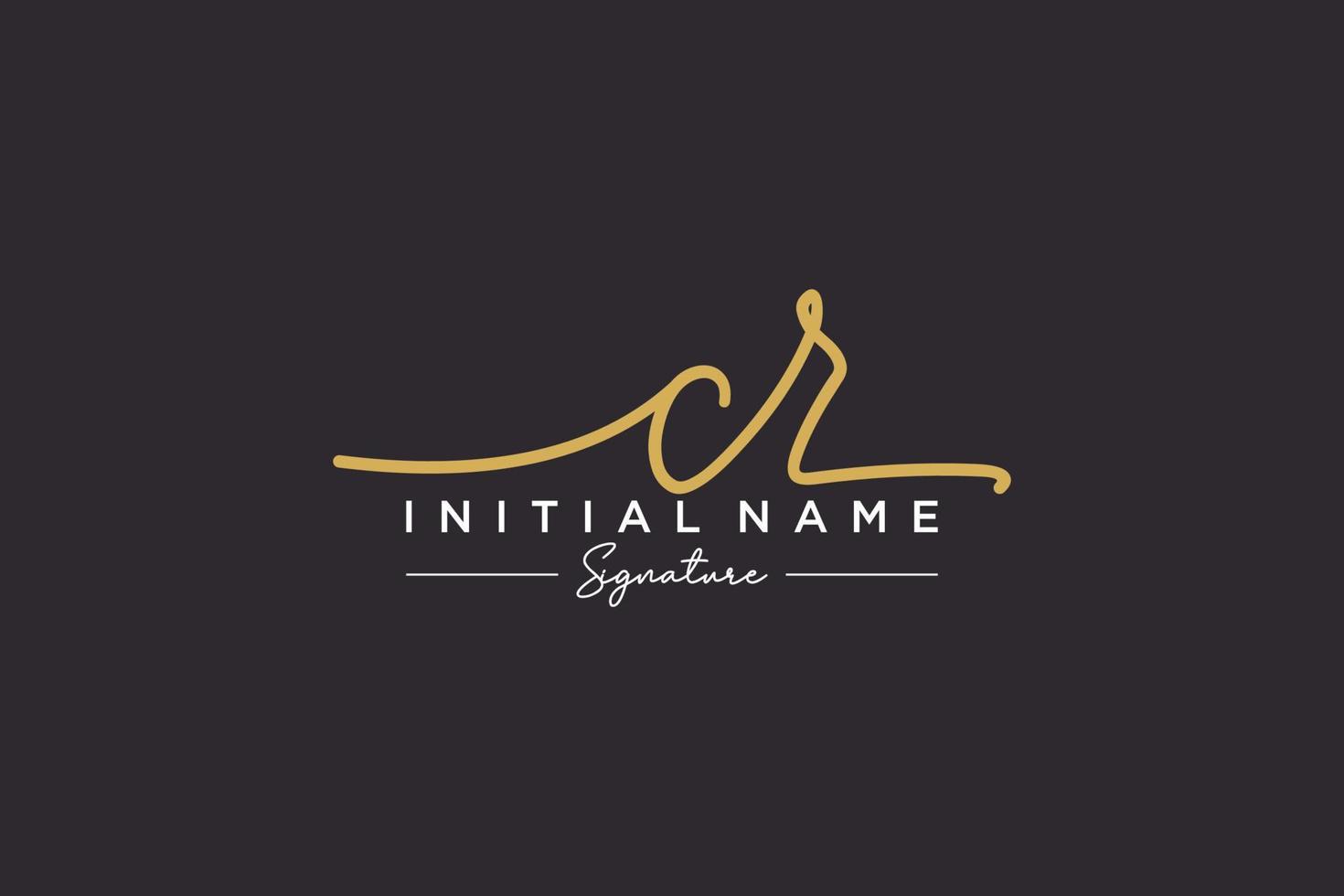 Initial CR signature logo template vector. Hand drawn Calligraphy lettering Vector illustration.