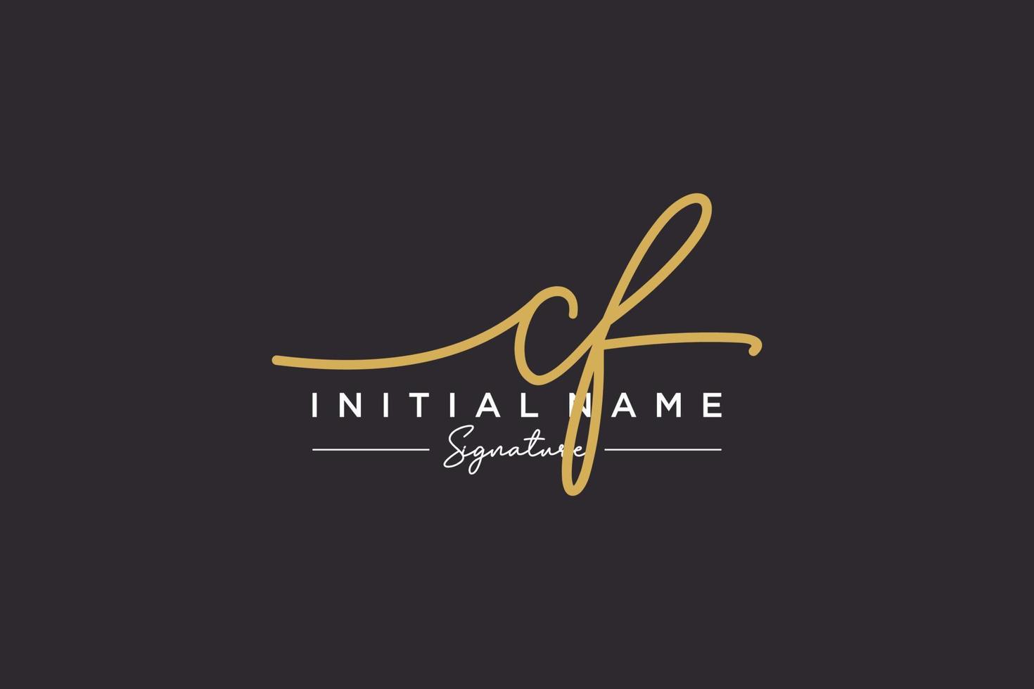 Initial CF signature logo template vector. Hand drawn Calligraphy lettering Vector illustration.