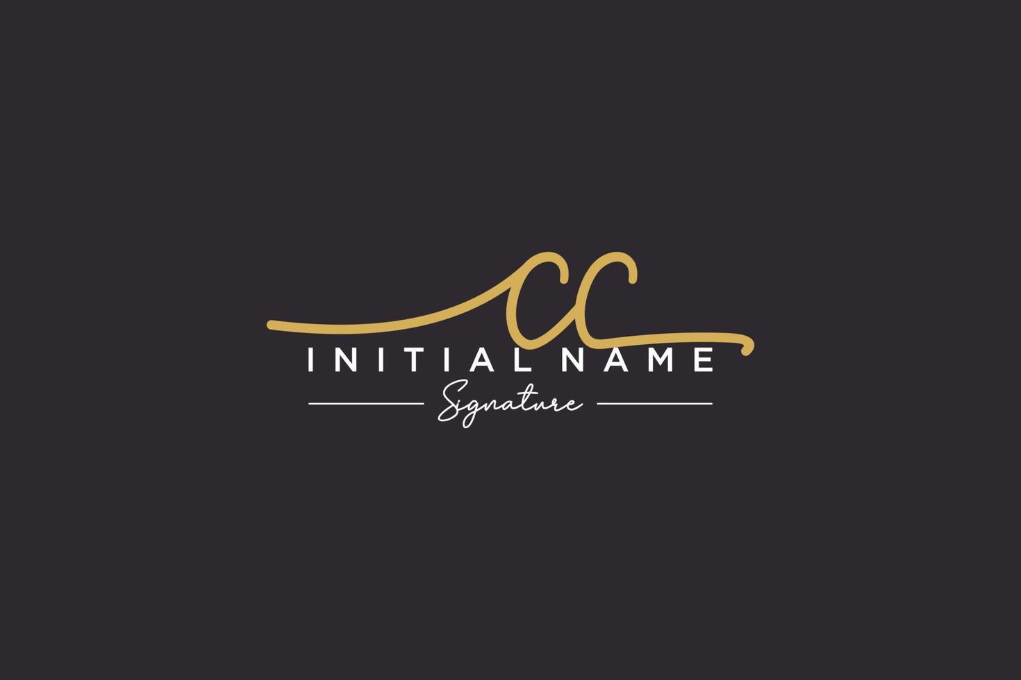 Initial CC signature logo template vector. Hand drawn Calligraphy lettering Vector illustration.