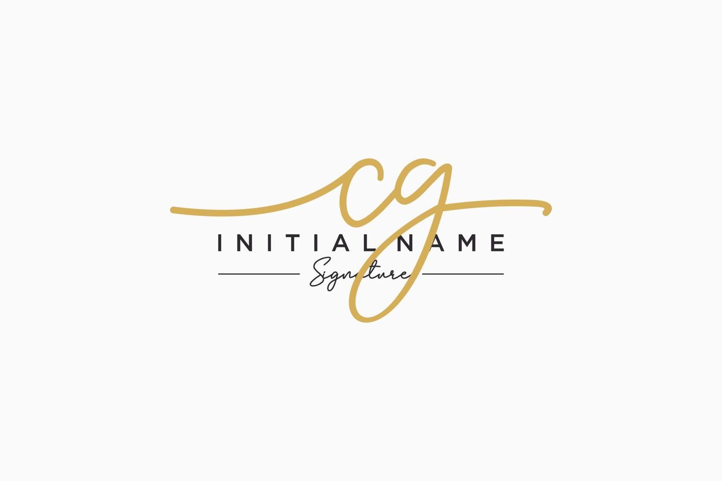 Initial CG signature logo template vector. Hand drawn Calligraphy lettering Vector illustration.