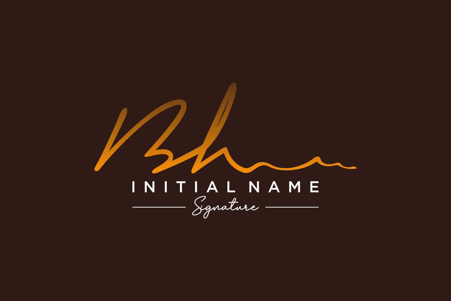 Initial BH signature logo template vector. Hand drawn Calligraphy lettering Vector illustration.