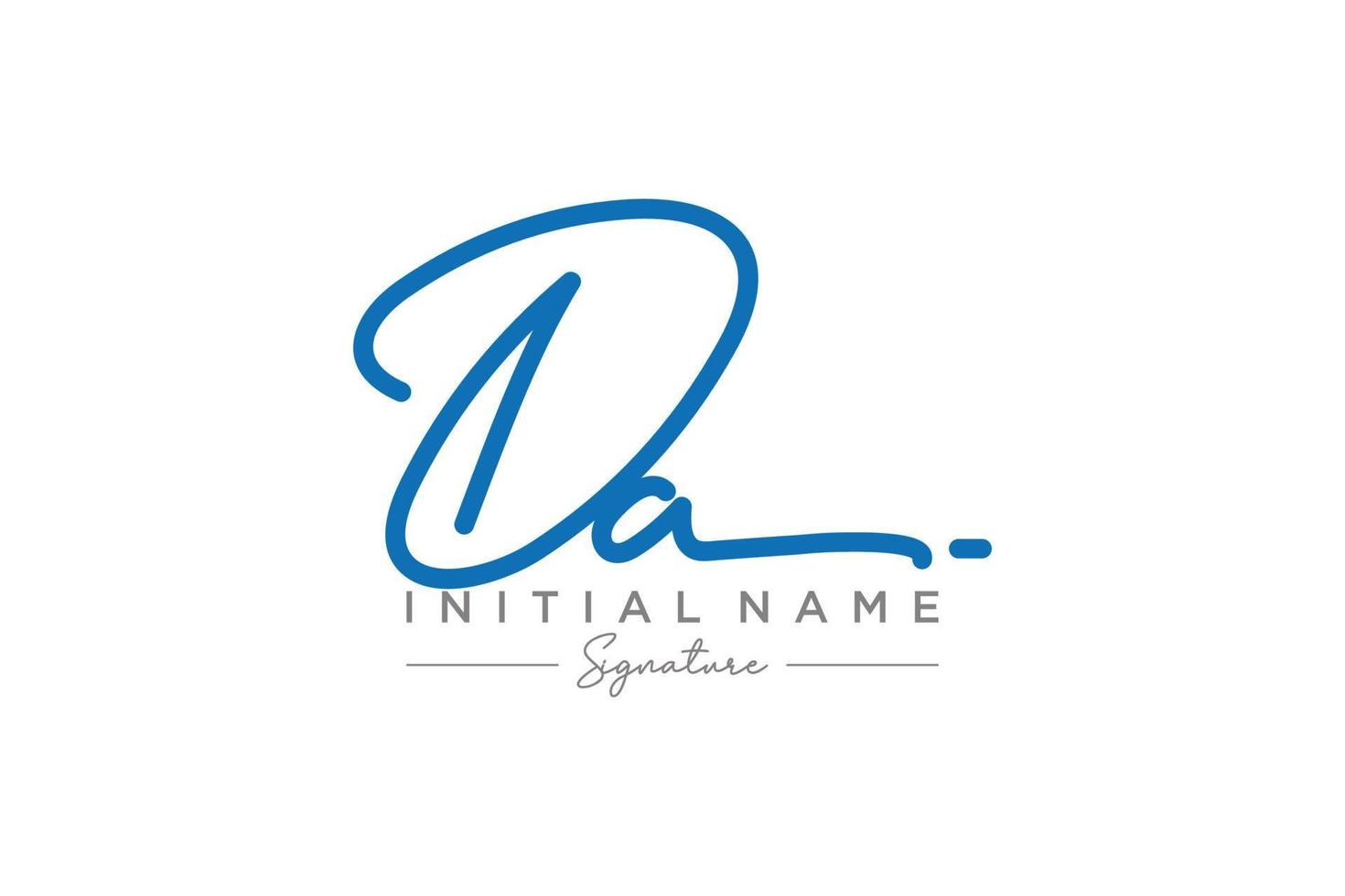Initial DA signature logo template vector. Hand drawn Calligraphy lettering Vector illustration.