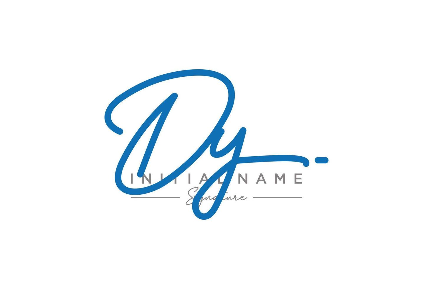 Initial DY signature logo template vector. Hand drawn Calligraphy lettering Vector illustration.